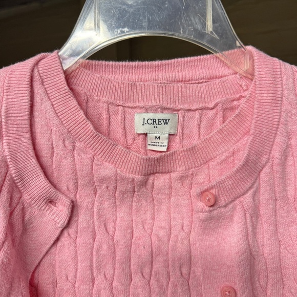 J. Crew Pink Cable-Knit Cotton Cardigan and Tank Twin Set - Picture 11 of 14